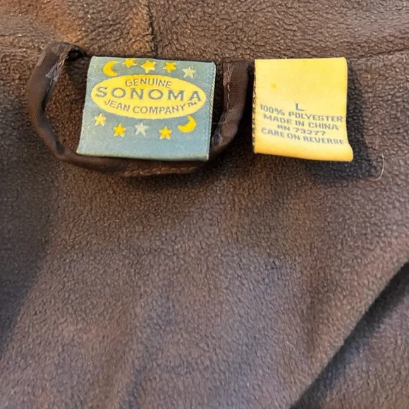 Vintage blue Sonoma floral fleece lined robe size large - Picture 9 of 9